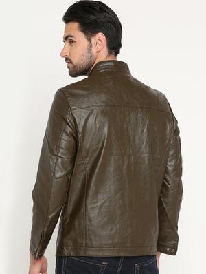 brown leather biker jacket - 15747190 - Standard Image - 3