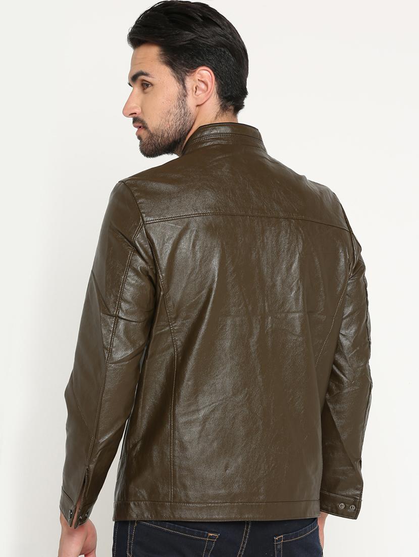brown leather biker jacket - 15747190 - Zoom Image - 3
