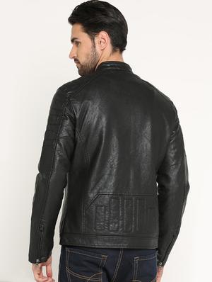 black leather biker jacket - 15747199 - Standard Image - 3