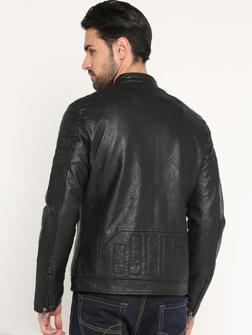black leather biker jacket - 15747199 - Zoom Image - 3