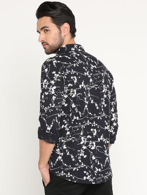 navy blue cotton casual shirt - 15747328 - Standard Image - 3