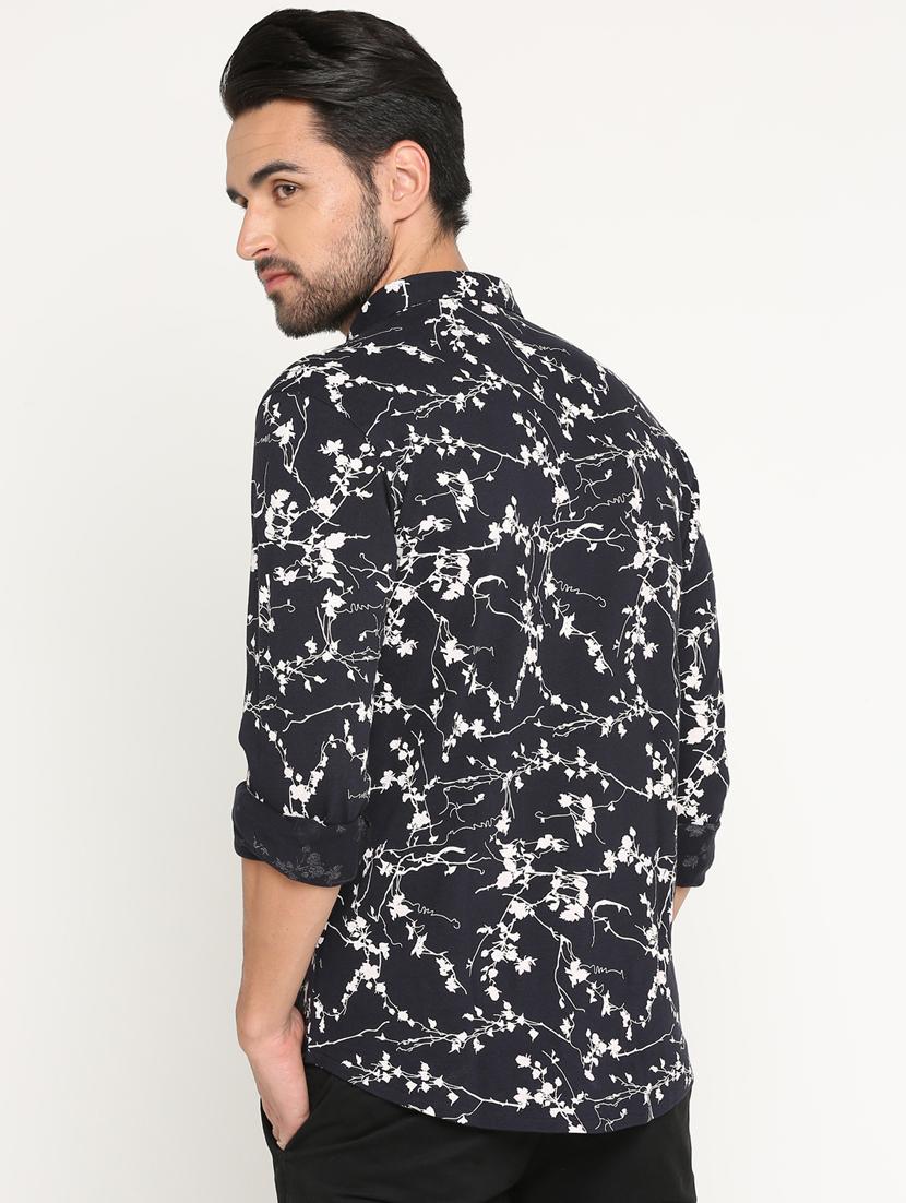 navy blue cotton casual shirt - 15747328 - Zoom Image - 3