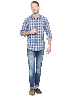 blue cotton casual shirt - 15747403 - Standard Image - 3