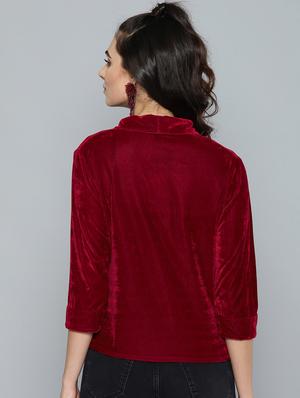 button detail velvet blazer - 15748334 - Standard Image - 3