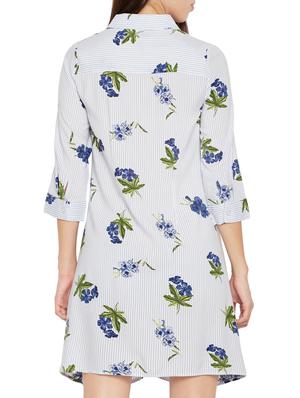 twist detail floral striped shirt dress - 15748731 - Standard Image - 3