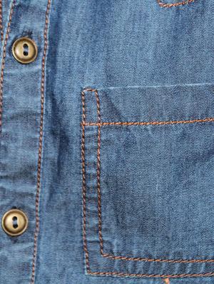 navy blue denim shirt - 15751996 - Standard Image - 6