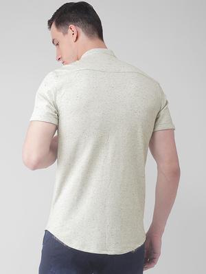 white cotton blend casual shirt - 15754822 - Standard Image - 3