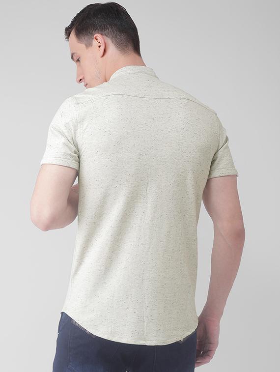white cotton blend casual shirt - 15754822 - Zoom Image - 3