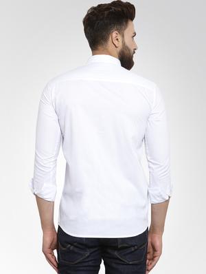 solid white casual shirt - 15755124 - Standard Image - 3