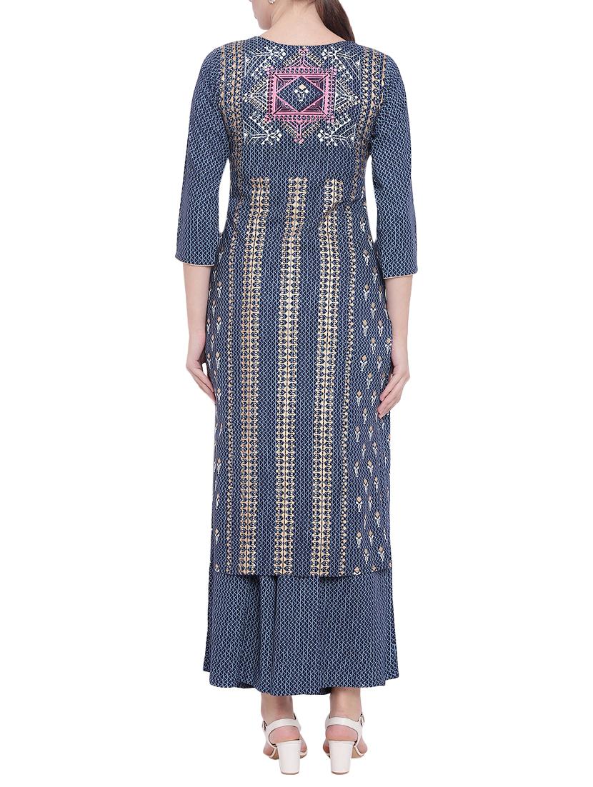 Printed kurta palazzo set - 15756492 - Zoom Image - 3
