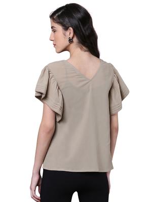 pin-tucked sleeve embellished top - 15756908 - Standard Image - 3