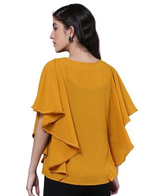 tassel tie-up ruffled lace detail top - 15756909 - Standard Image - 3
