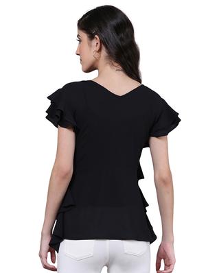 ruffle detail pleated embellished top - 15756911 - Standard Image - 3