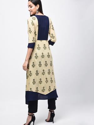 A-line printed kurta - 15756998 - Standard Image - 3