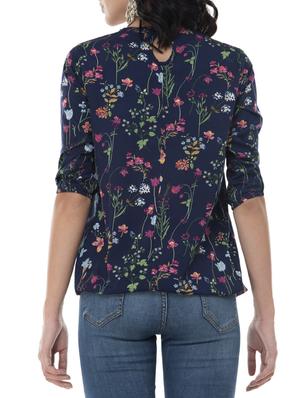 pleat detail floral blouson top - 15757408 - Standard Image - 3