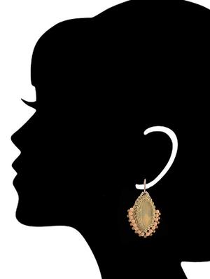 brown pink tone drop earrings - 15757745 - Standard Image - 3
