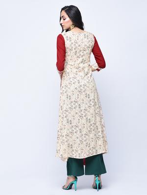 Printed cowl kurta - 15758958 - Standard Image - 3
