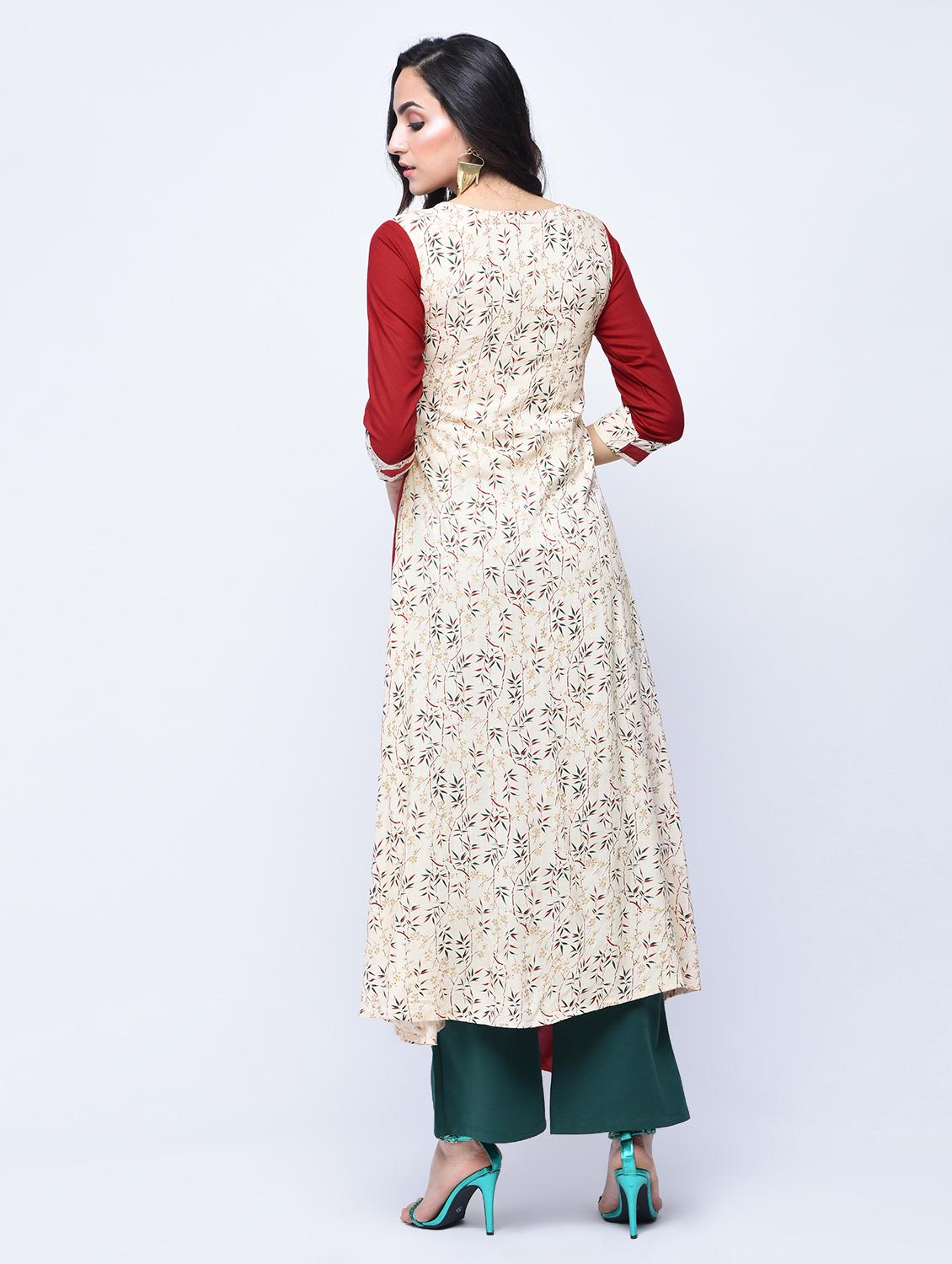 Printed cowl kurta - 15758958 - Zoom Image - 3