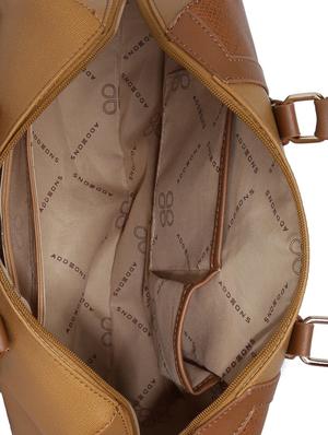 tan leatherette (pu) duffel handbag - 15759168 - Standard Image - 3