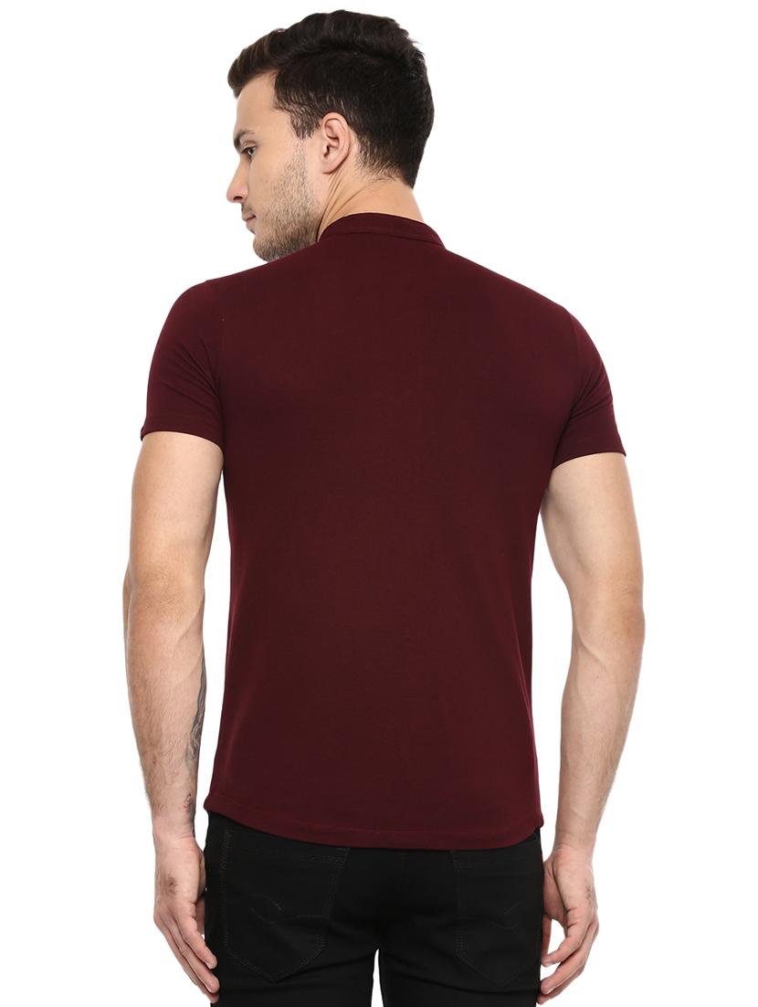 maroon solid casual shirt - 15760160 - Zoom Image - 3