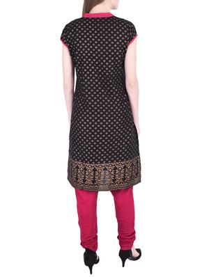 floral printed kurta with churidaar - 15760173 - Standard Image - 3