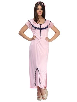 Lace detail sleeprobe and nighty set - 15760480 - Standard Image - 3