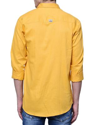 yellow solid casual shirt - 15761287 - Standard Image - 3