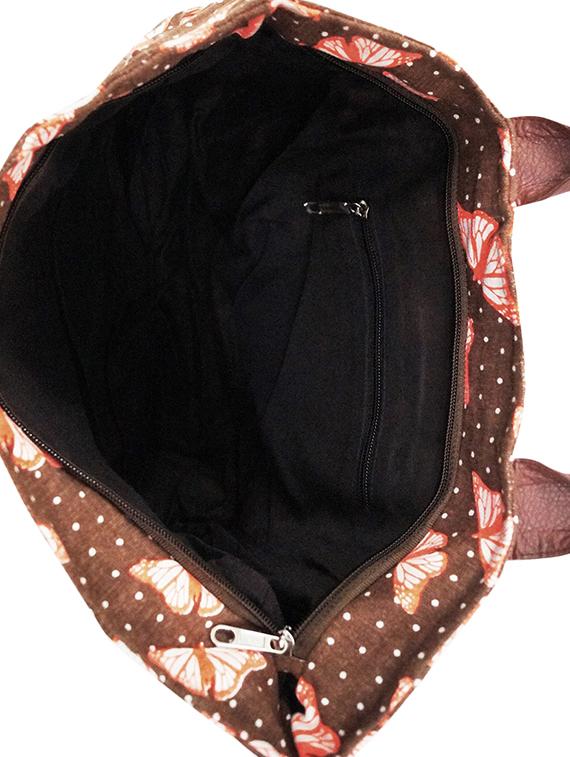brown cotton polyester blend printed shopping bag - 15763451 - Zoom Image - 3