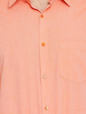 orange solid casual shirt - 15764782 - Standard Image - 6