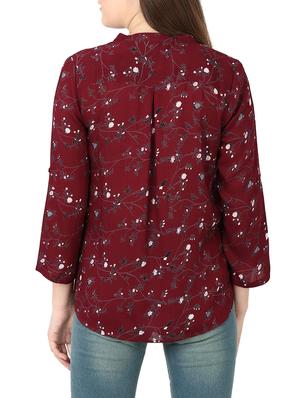 pleated back floral button detail top - 15766856 - Standard Image - 3