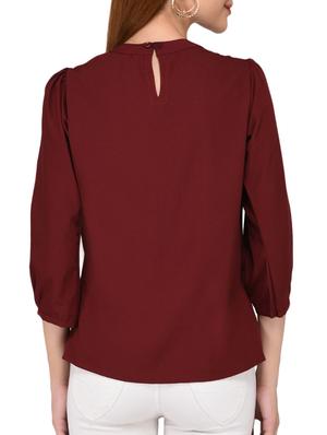 ruffle trim pleat detail top - 15766873 - Standard Image - 3