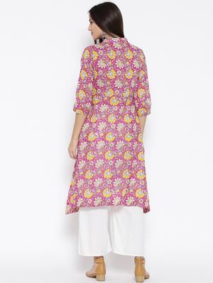 a-line printed kurta - 15767043 - Standard Image - 3