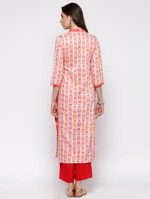 printed kurta with palazzo set - 15767048 - Standard Image - 3
