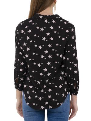star print curved hem shirt - 15767543 - Standard Image - 3