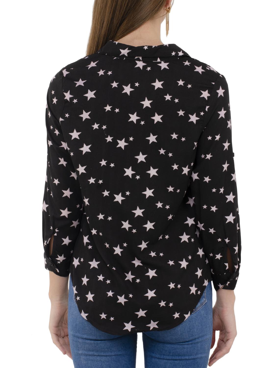 star print curved hem shirt - 15767543 - Zoom Image - 3
