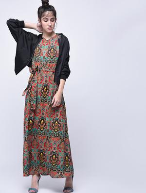 self tie sleeveless maxi dress - 15770570 - Standard Image - 3