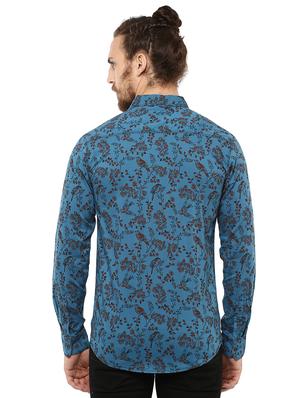 blue floral printed casual shirt - 15772701 - Standard Image - 3