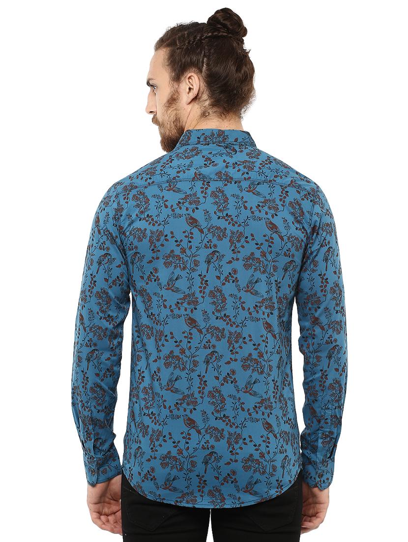 blue floral printed casual shirt - 15772701 - Zoom Image - 3