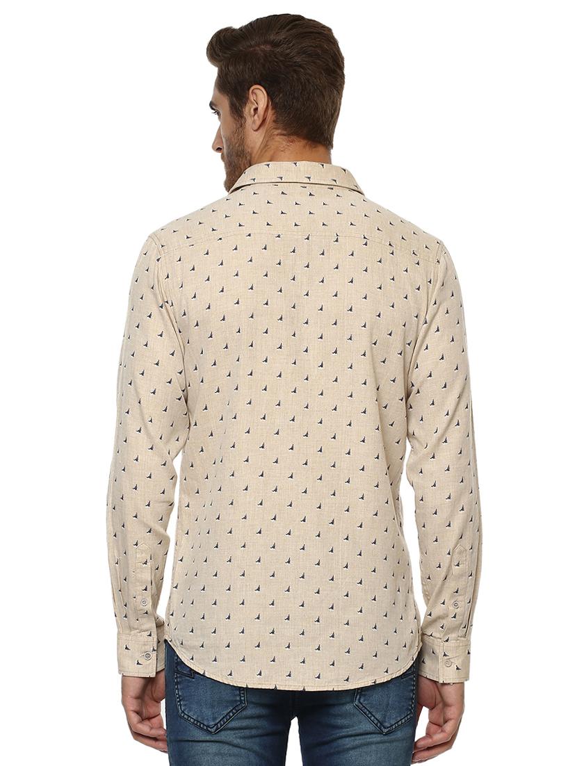 beige printed casual shirt - 15772750 - Zoom Image - 3