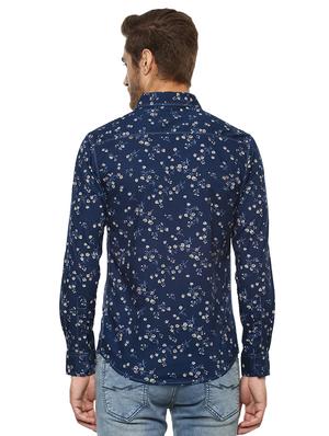 blue floral printed casual shirt - 15772799 - Standard Image - 3