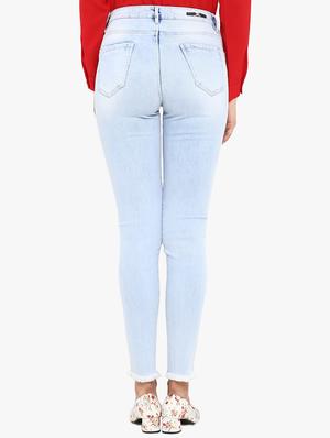 side taping frayed jeans - 15778546 - Standard Image - 3