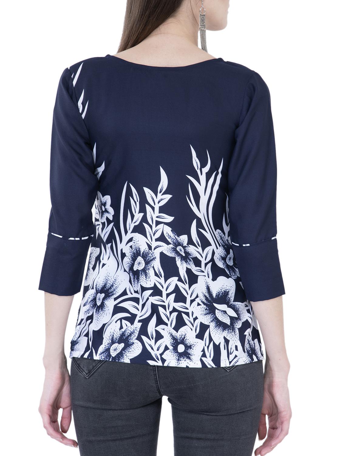 pintuck detail floral top - 15778866 - Zoom Image - 3