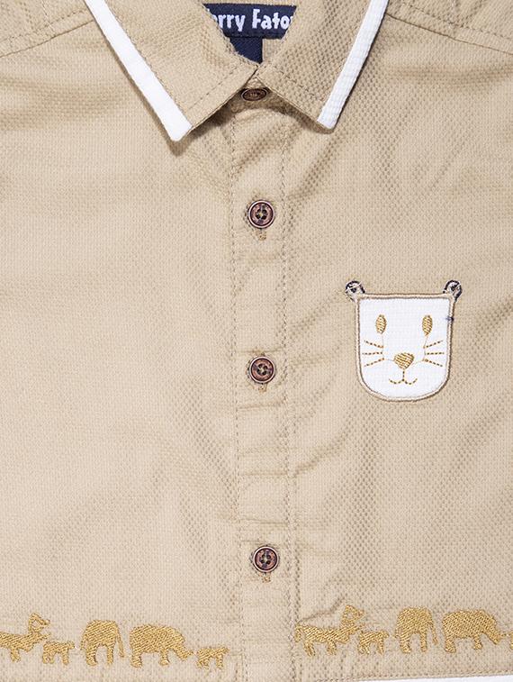 beige cotton shirt - 15780518 - Zoom Image - 3