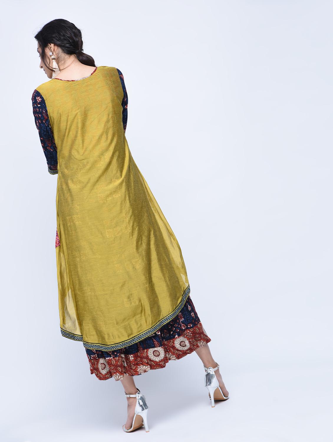 ethnic motifs printed layered dress - 15781247 - Zoom Image - 3