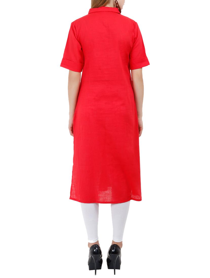solid straight kurta - 15781849 - Zoom Image - 3