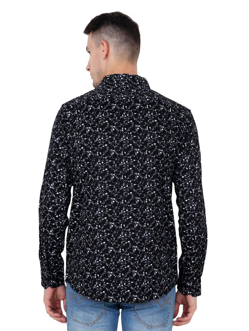 black floral printed casual shirt - 15782215 - Zoom Image - 3