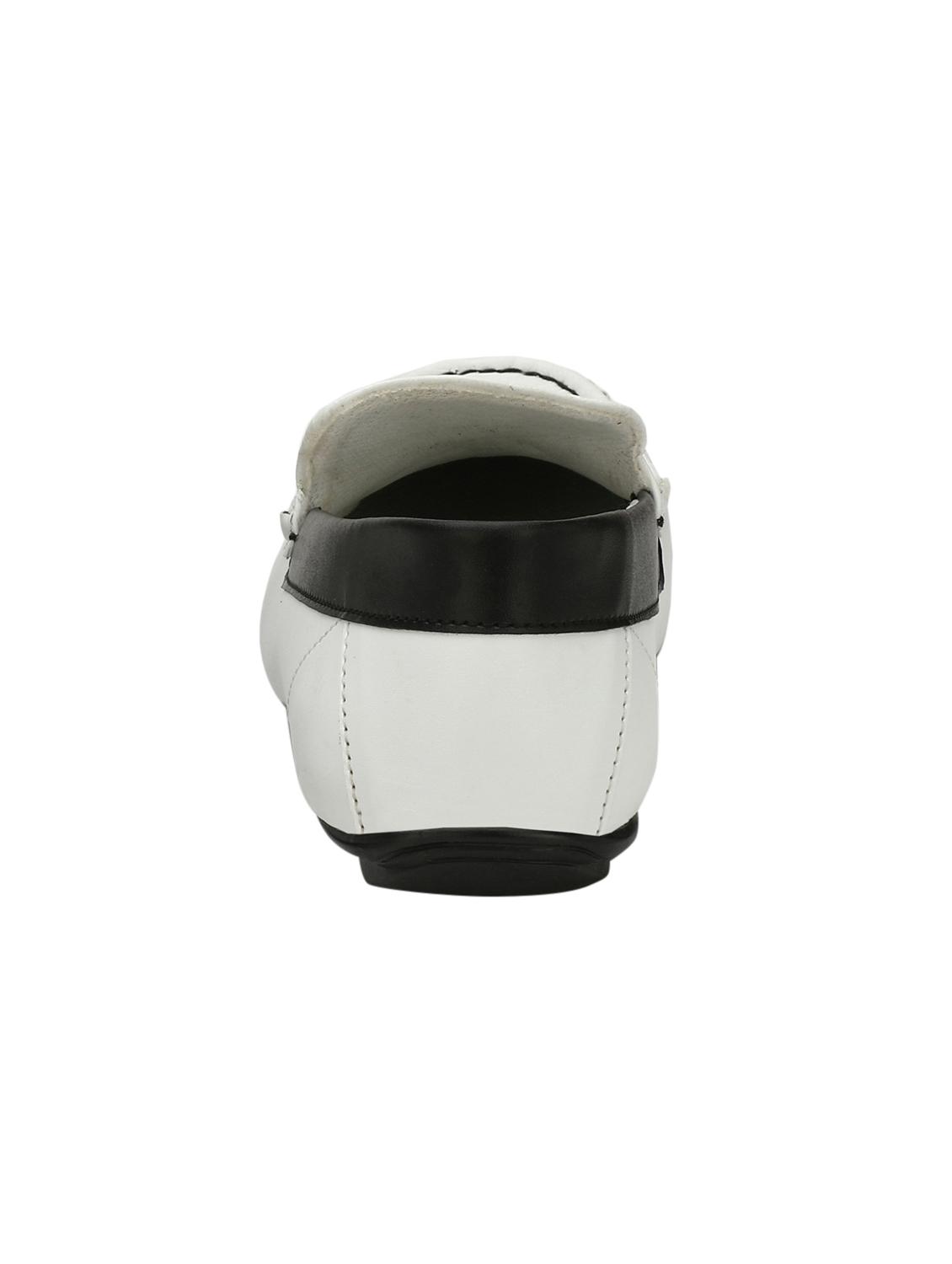 white leatherette slip on loafers - 15784142 - Zoom Image - 3