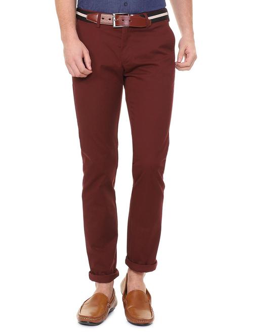 red cotton blend chinos - 15784831 - Very Small Image - 1
