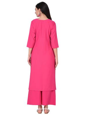 printed kurta with palazzo set - 15786438 - Standard Image - 3
