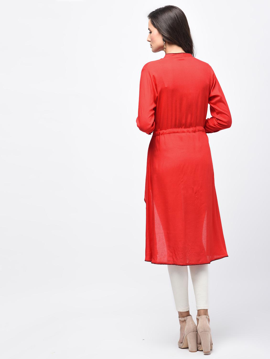 high low solid kurti - 15788593 - Zoom Image - 3